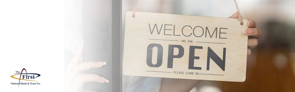 commercial and small business loans with an open sign